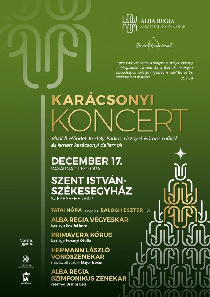 Karácsonyi koncert a Székesegyházban - felcsendül Vivaldi Glóriája is