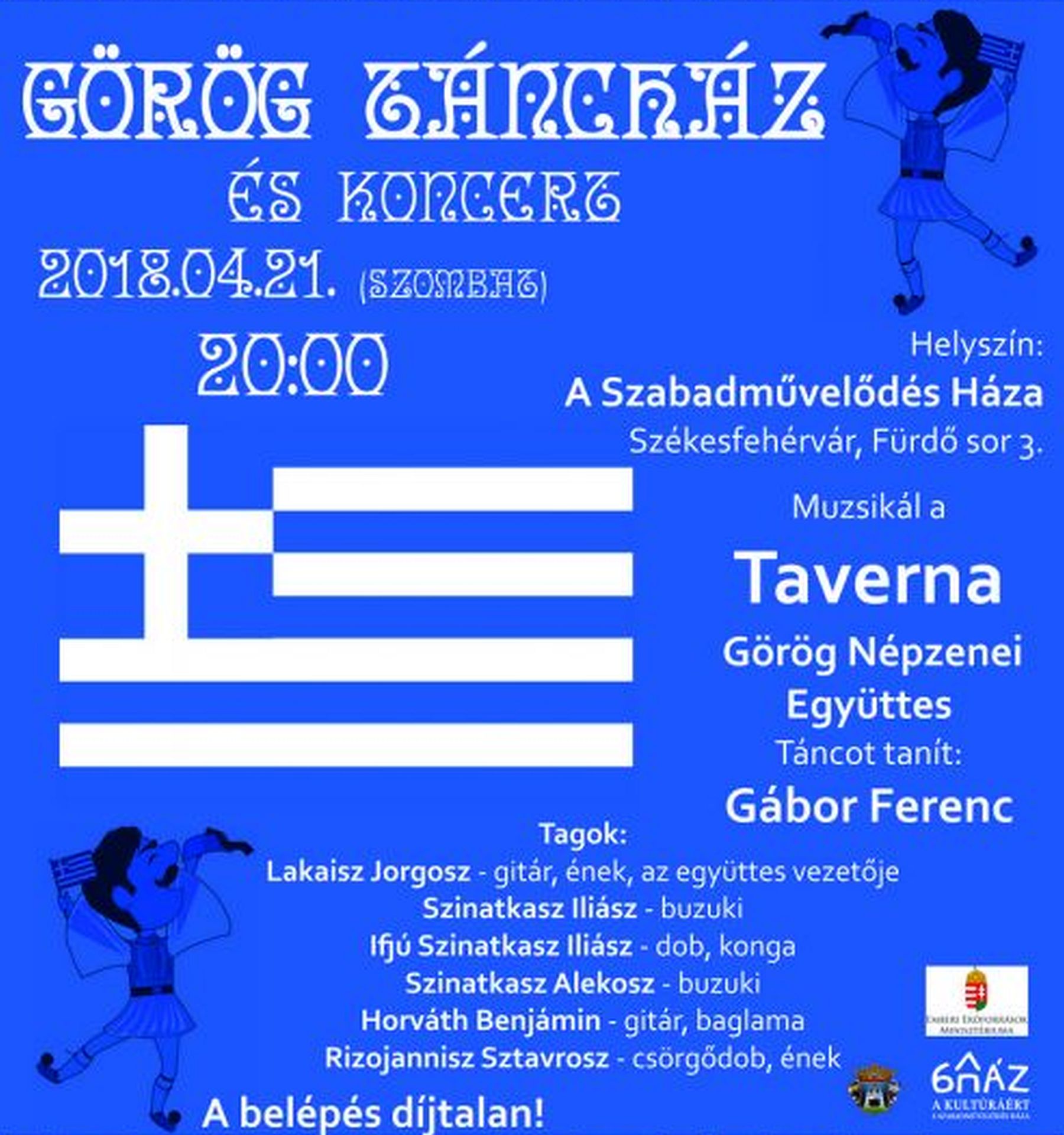 Görög táncház és népzenei koncert lesz a Taverna együttessel szombaton
