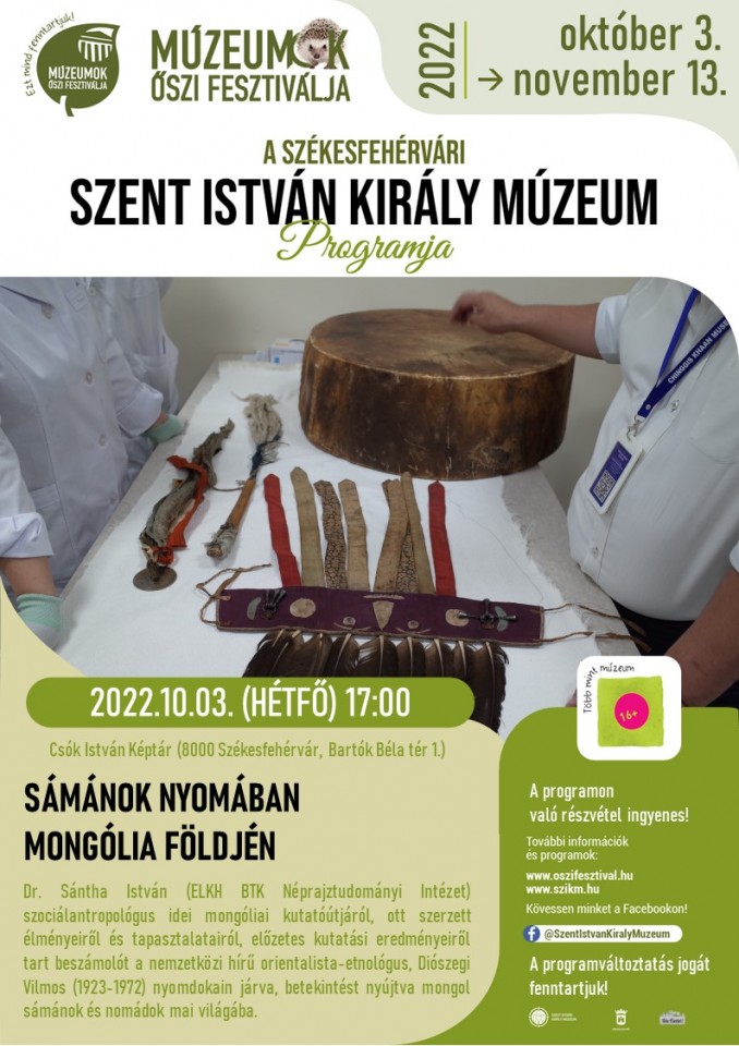 Sámánok nyomában - kezdődik a Múzeumok Őszi Fesztiválja Fehérváron