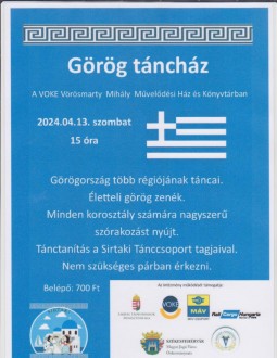 Görög táncházat rendeznek szombaton a VOKE Művelődési Házban