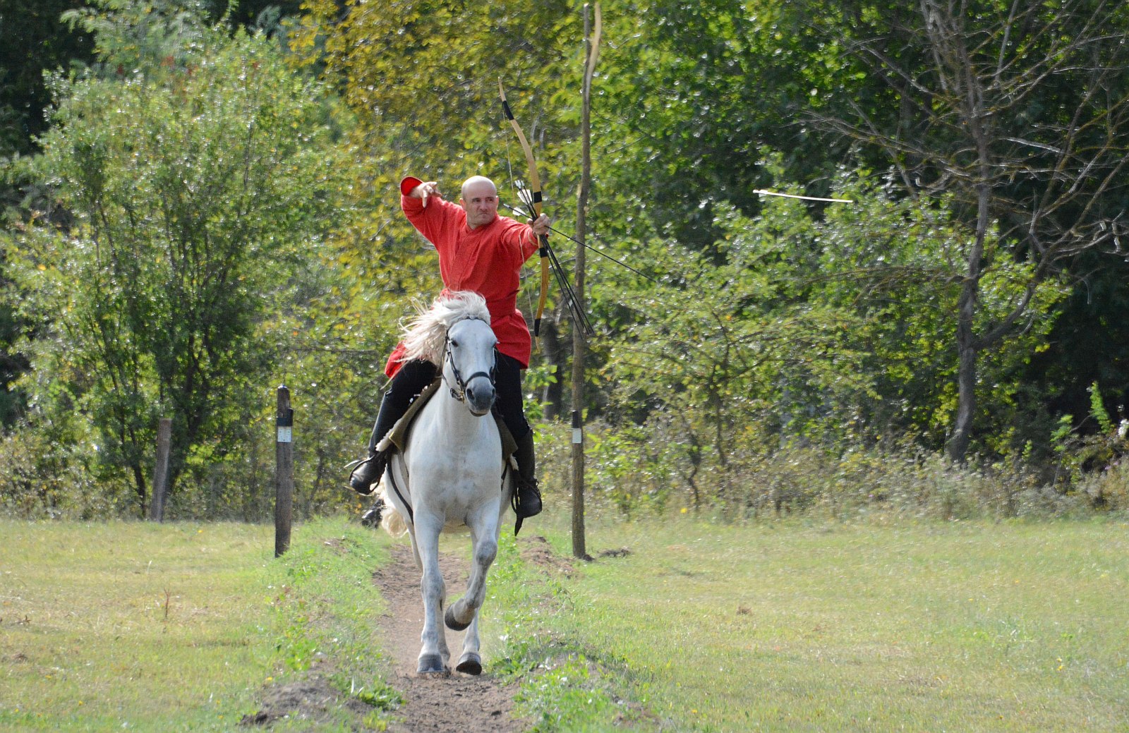 A fehérvári Nagy törzs lovasíjász versenye Fövenypusztán