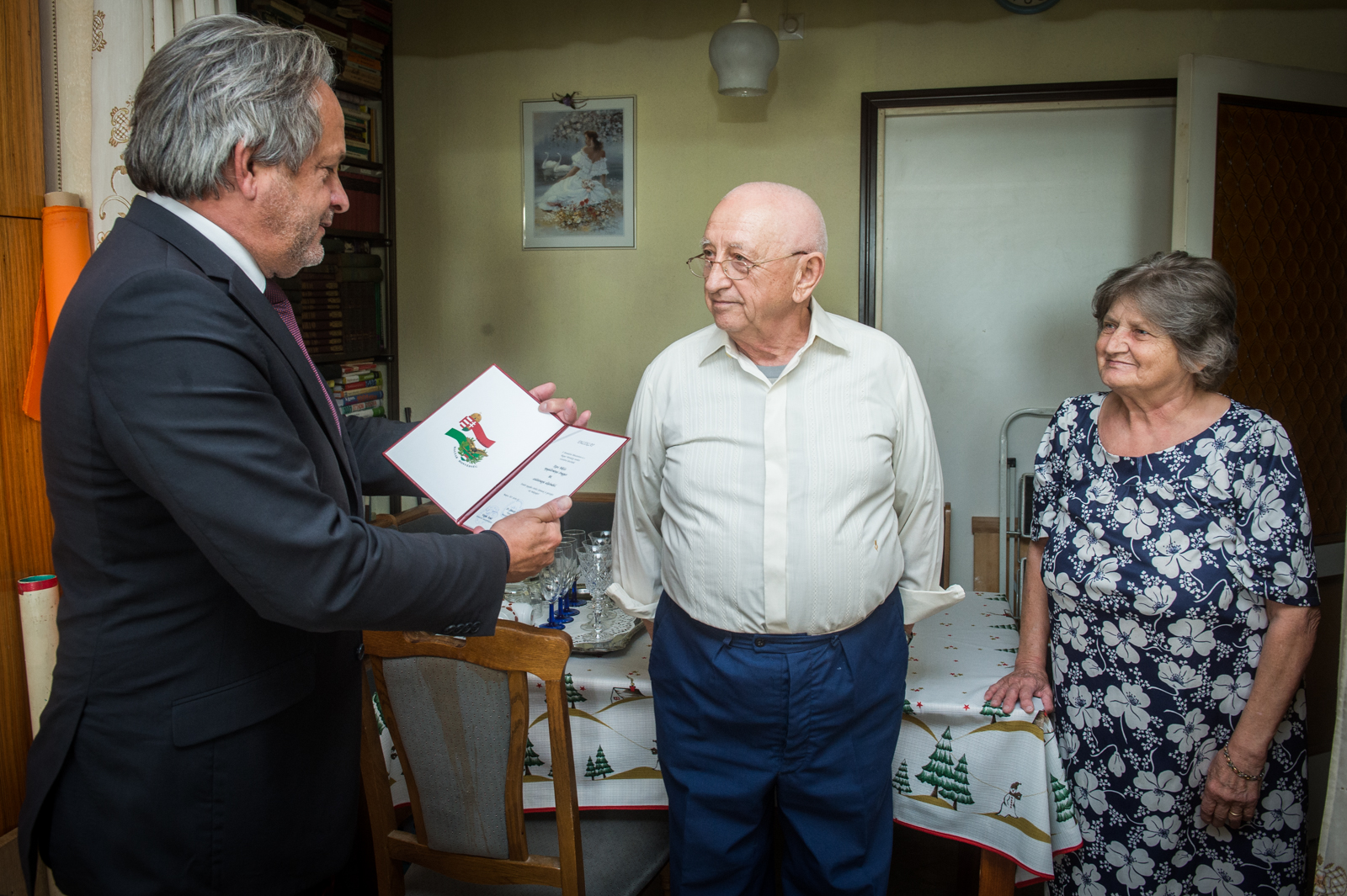 Kupa Miklós, nyugállományú őrnagy köszöntése 80. születésnapján