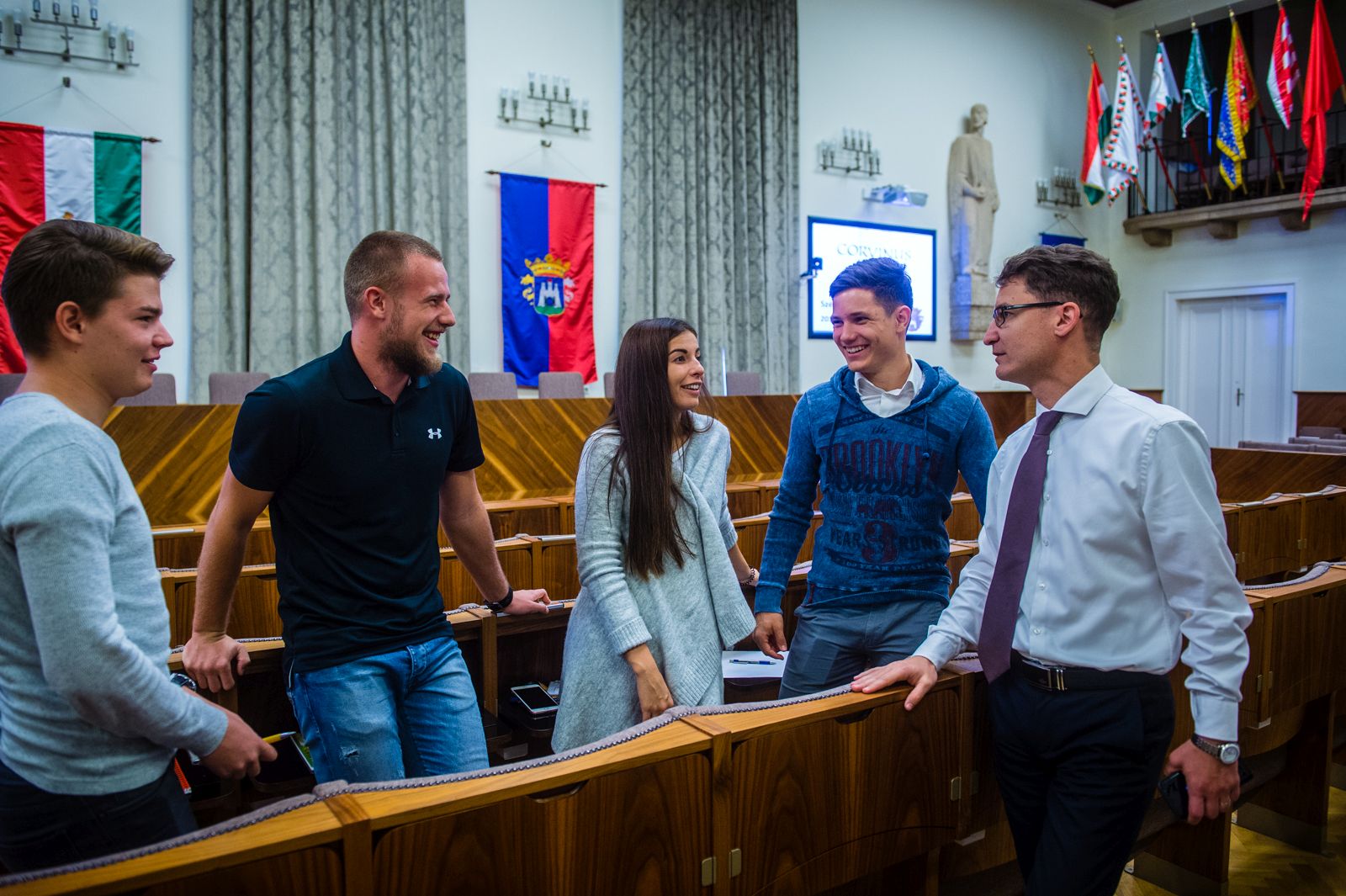 Sportközgazdász hallgatók a Városházán