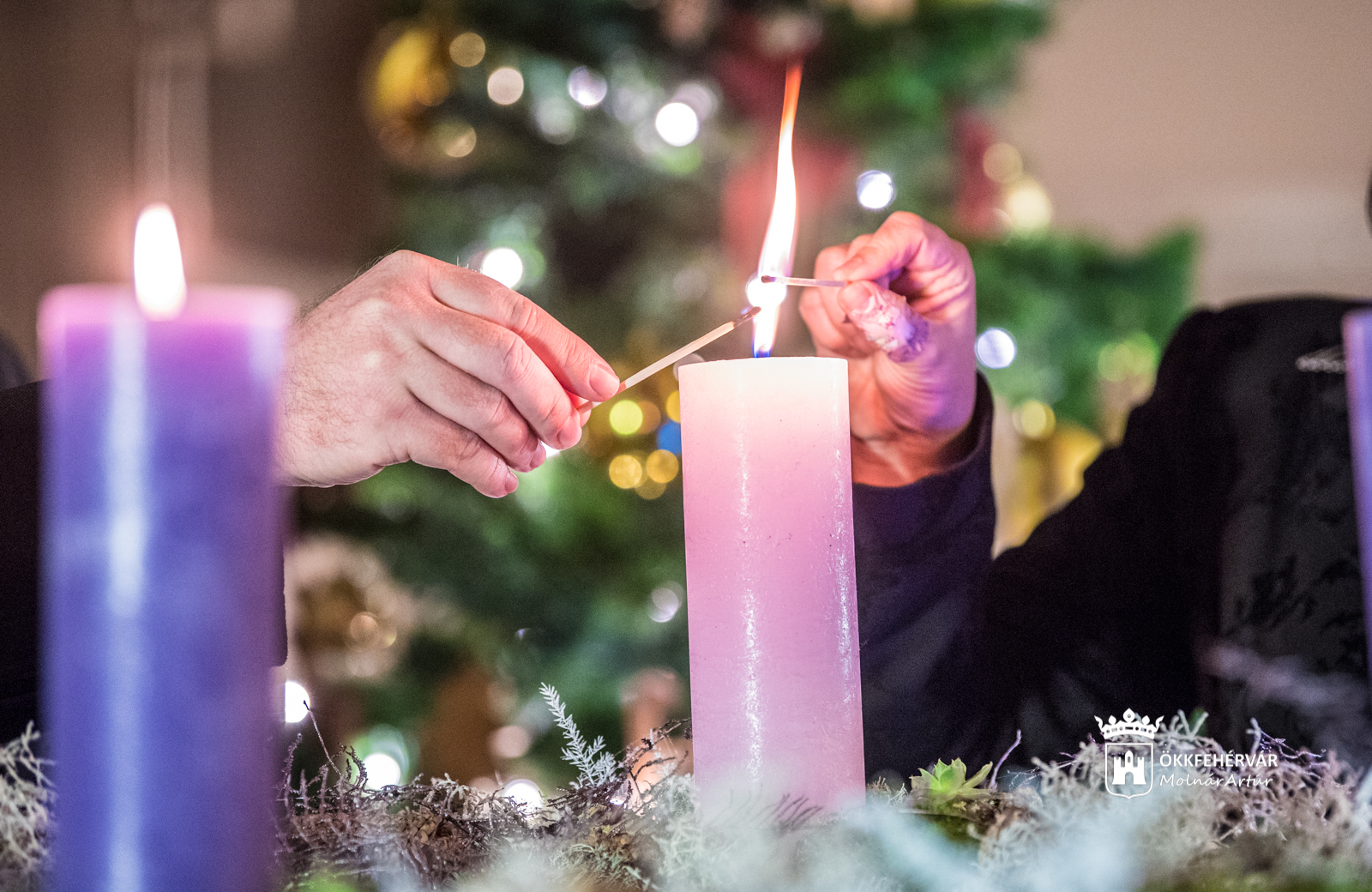 A harmadik gyertya is felgyulladt a város adventi koszorúján