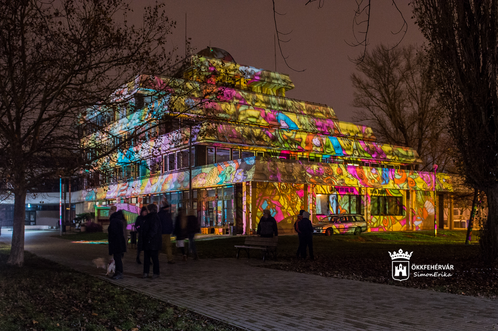 Adventi fényfestés a Csónakázó-tónál