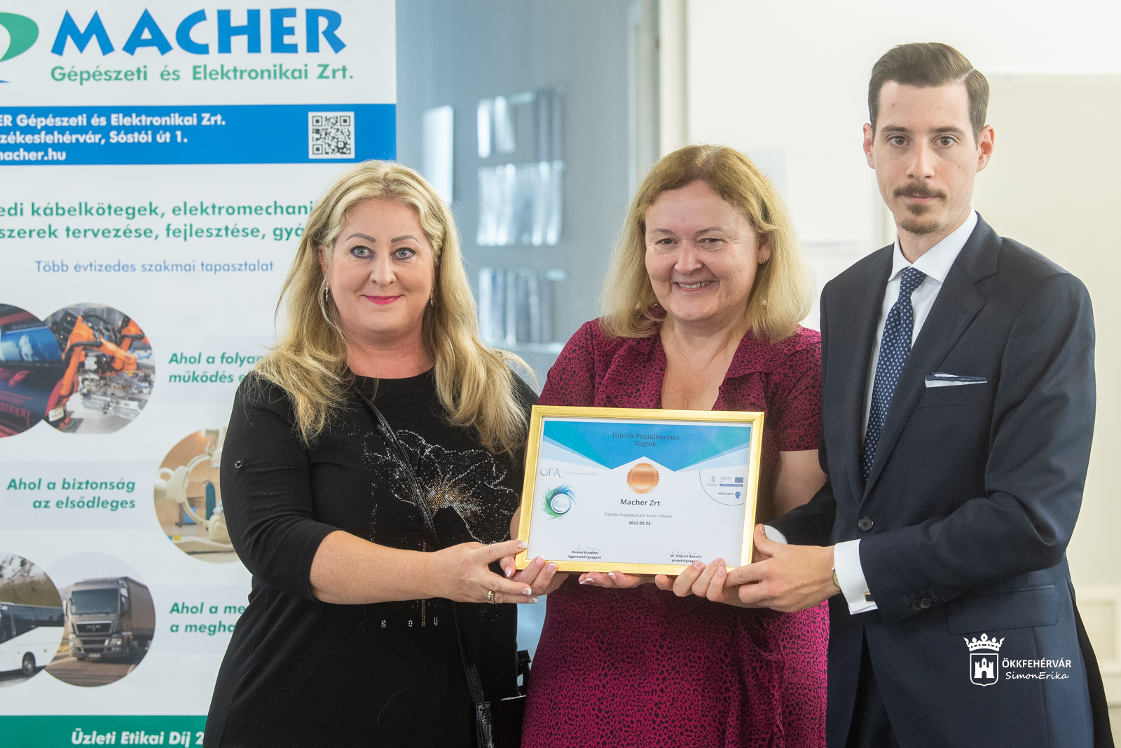 Arany fokozatú felelős foglalkoztató díjat vett át a Macher Zrt.