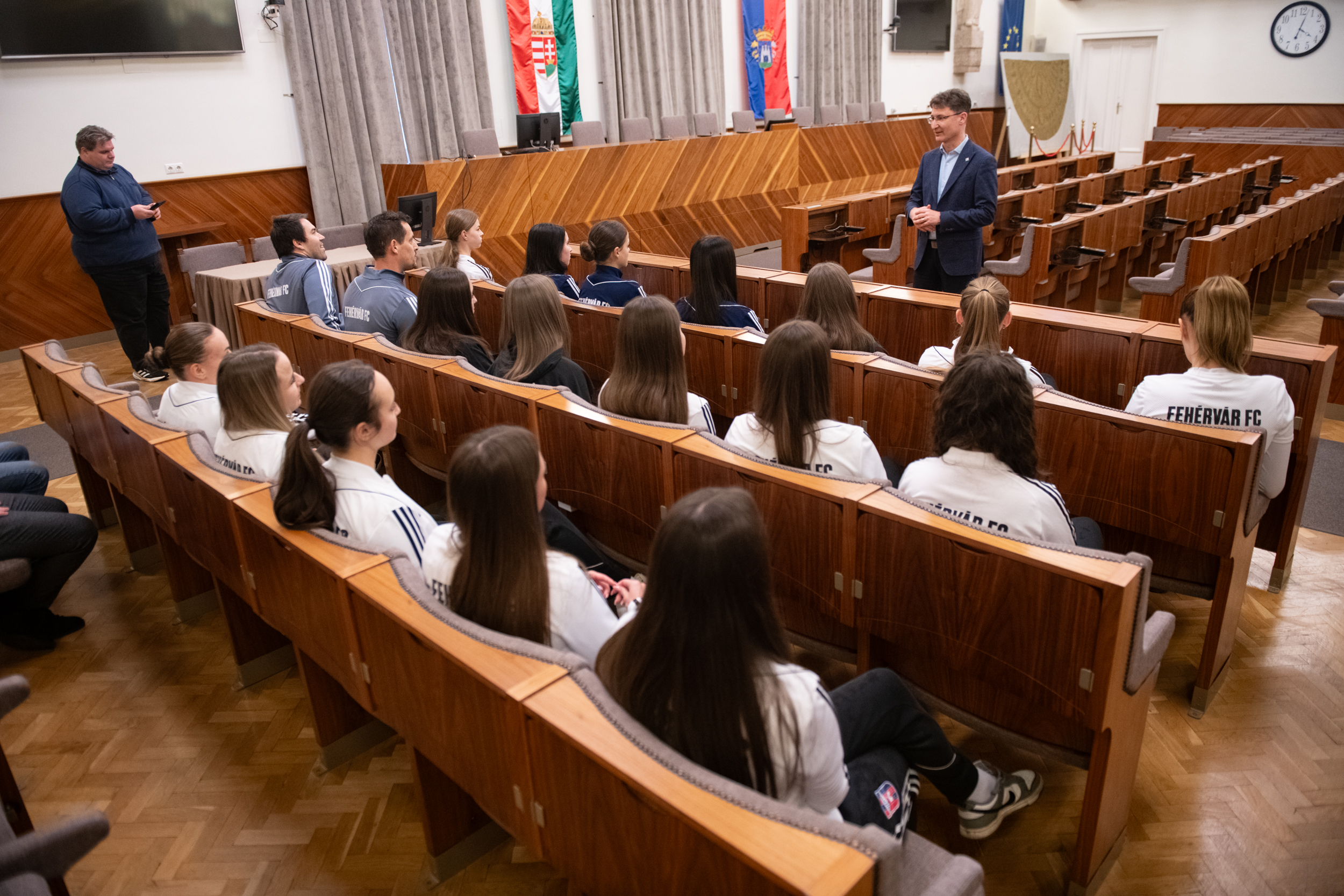 A Vidi női labdarúgói a Városházán