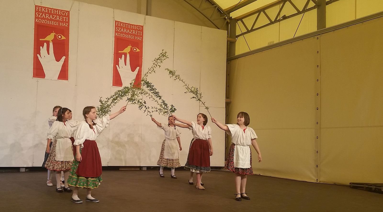 Néptánccal és májusfaállítással ünnepeltek Feketehegy-Szárazréten