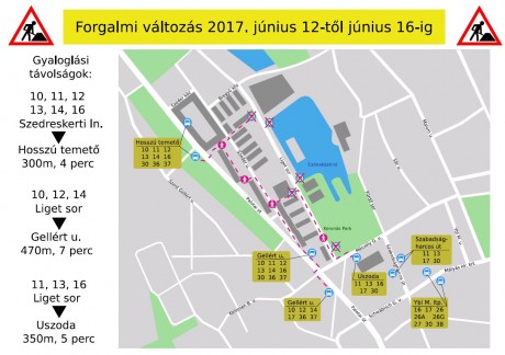 Jövő hétfőtől módosított útvonalon járnak a Liget soron közlekedő autóbuszok