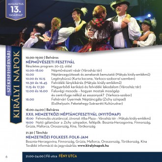 Vasárnapi programok - ma kezdődik a Nemzetközi Néptáncfesztivál