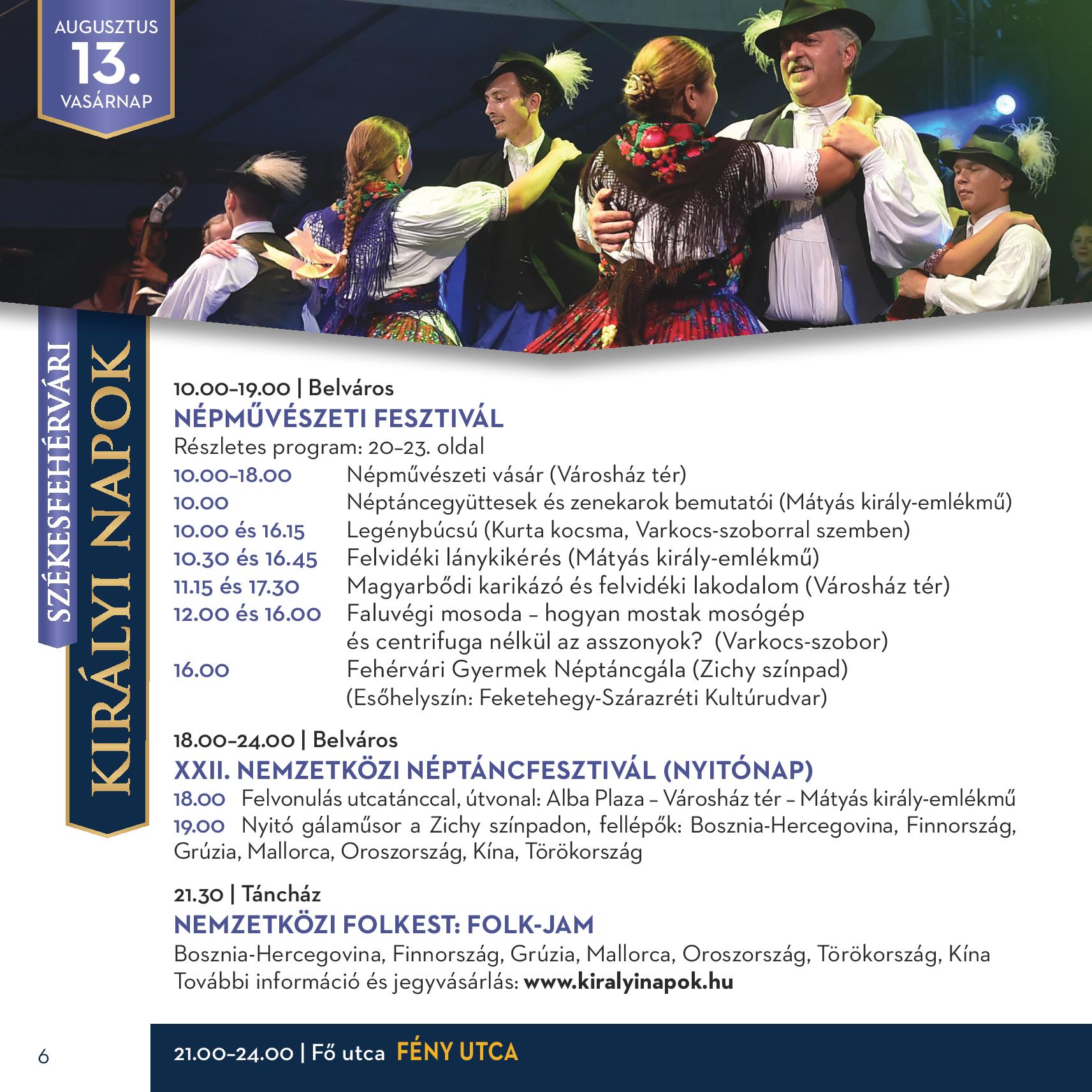 Vasárnapi programok - ma kezdődik a Nemzetközi Néptáncfesztivál
