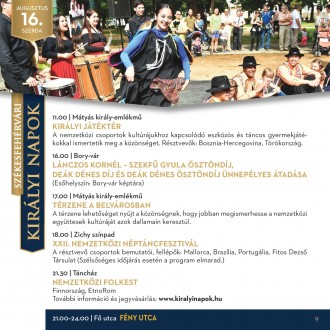 A Székesfehérvári Királyi Napok programjai augusztus 16-án, szerdán