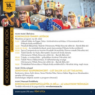 A Székesfehérvári Királyi Napok programjai augusztus 18-án, pénteken