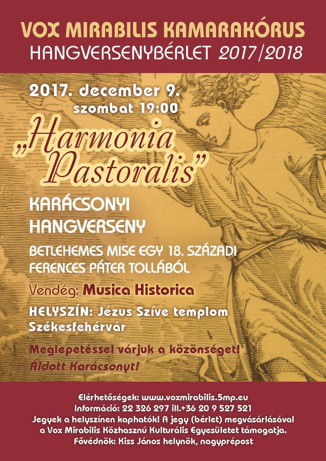 Harmonia Pastoralis – karácsonyi koncert a Jézus Szíve templomban