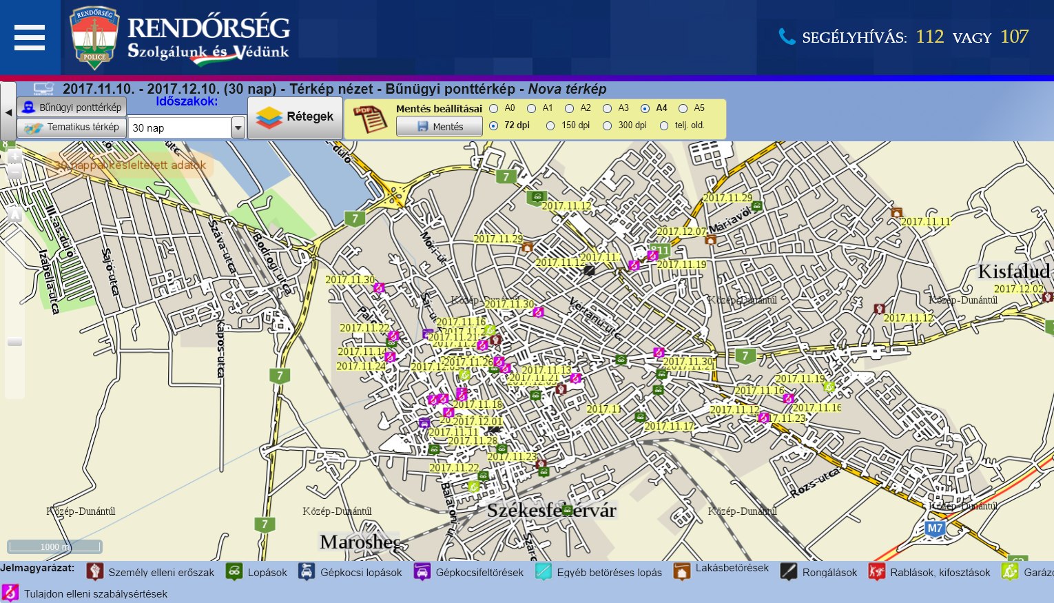 Fejér megye is ott van a legbiztonságosabb megyék között