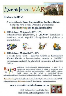 Nyílt tanítási órák lesznek kedden a Szent Imre Általános Iskolában