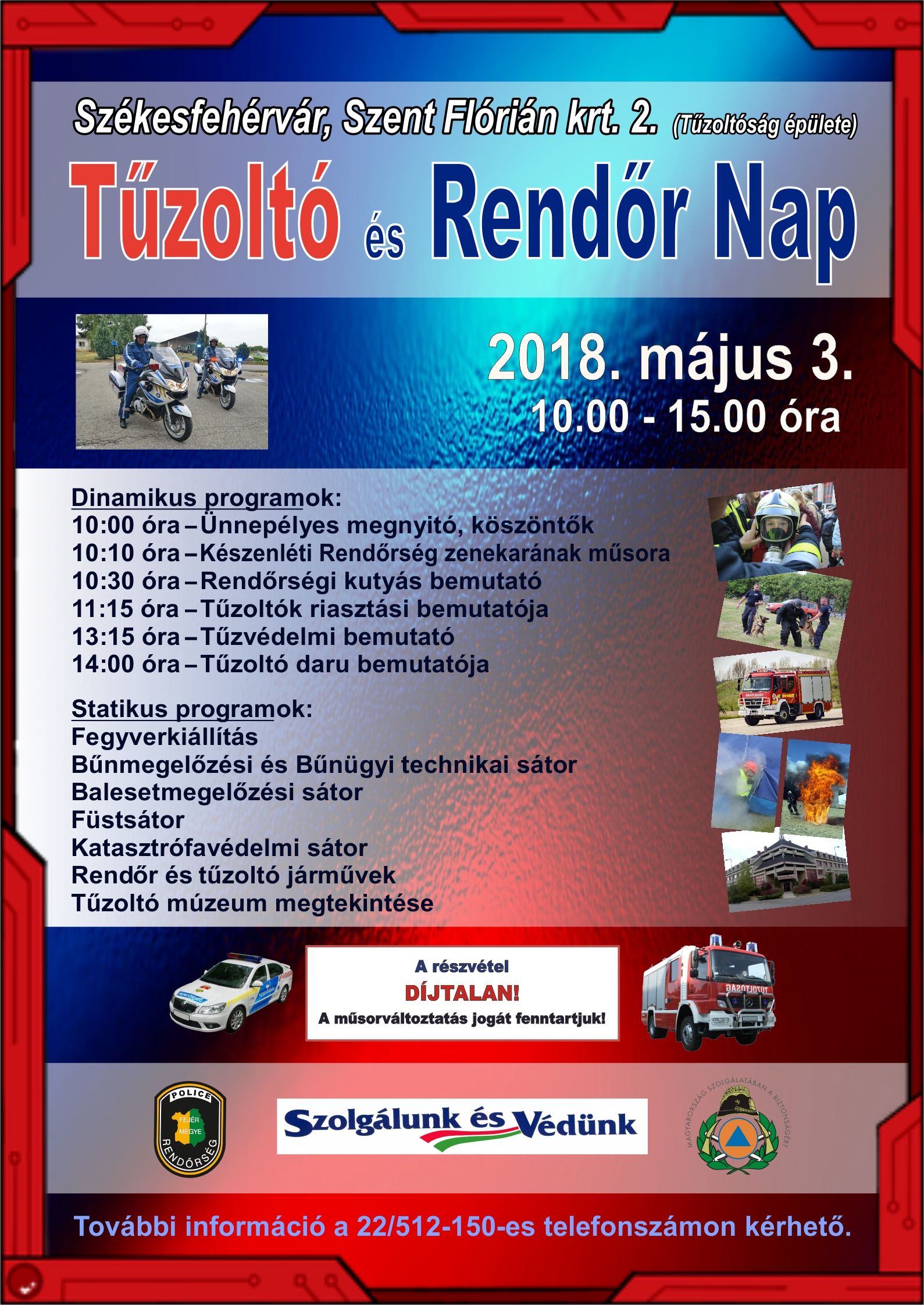 Tűzoltó és Rendőr Nap lesz május 3-án a Tűzoltóság épületében
