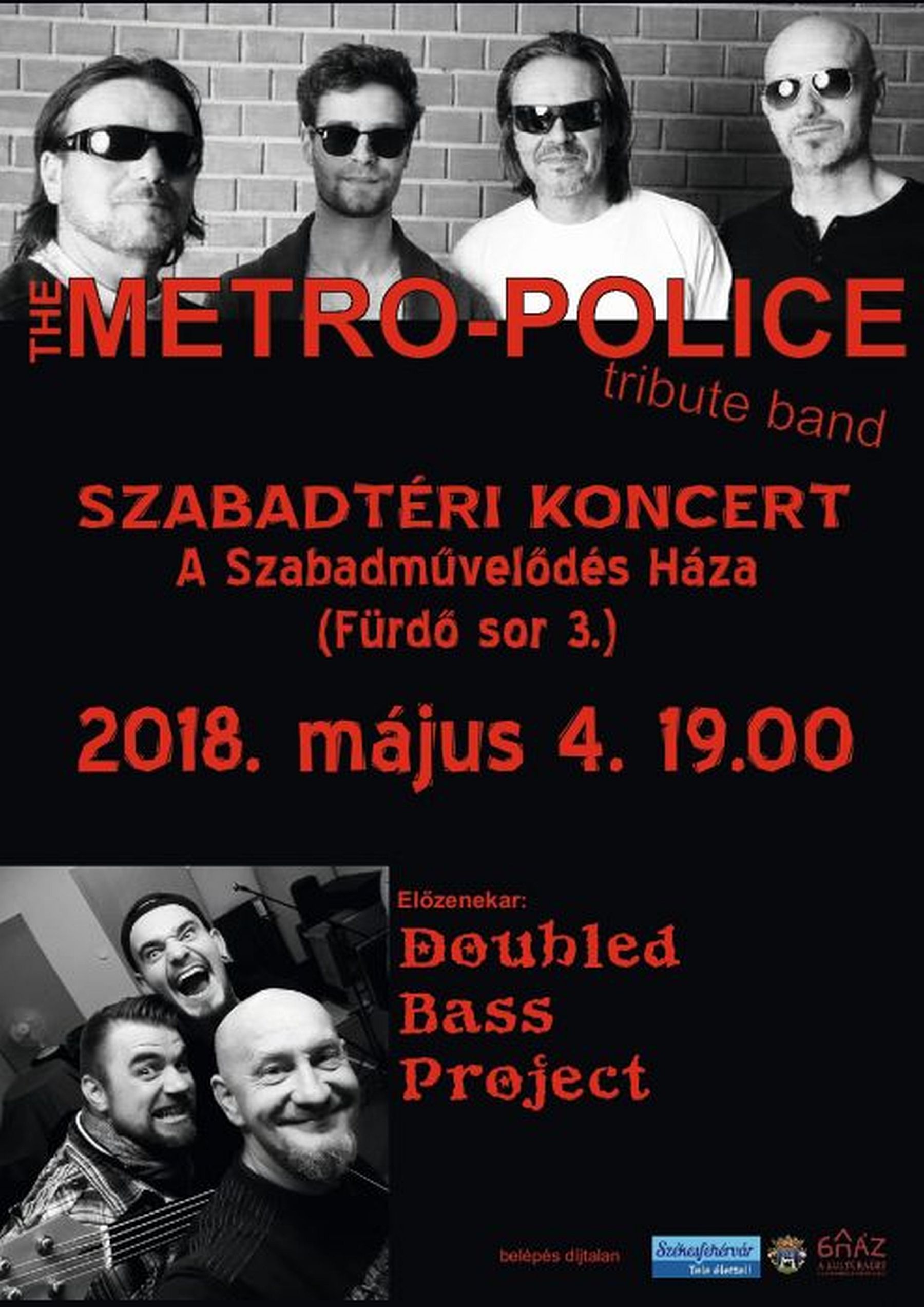 Szabadtéri The Metro-Police Tribute Band koncert pénteken A Szabadművelődés Házában