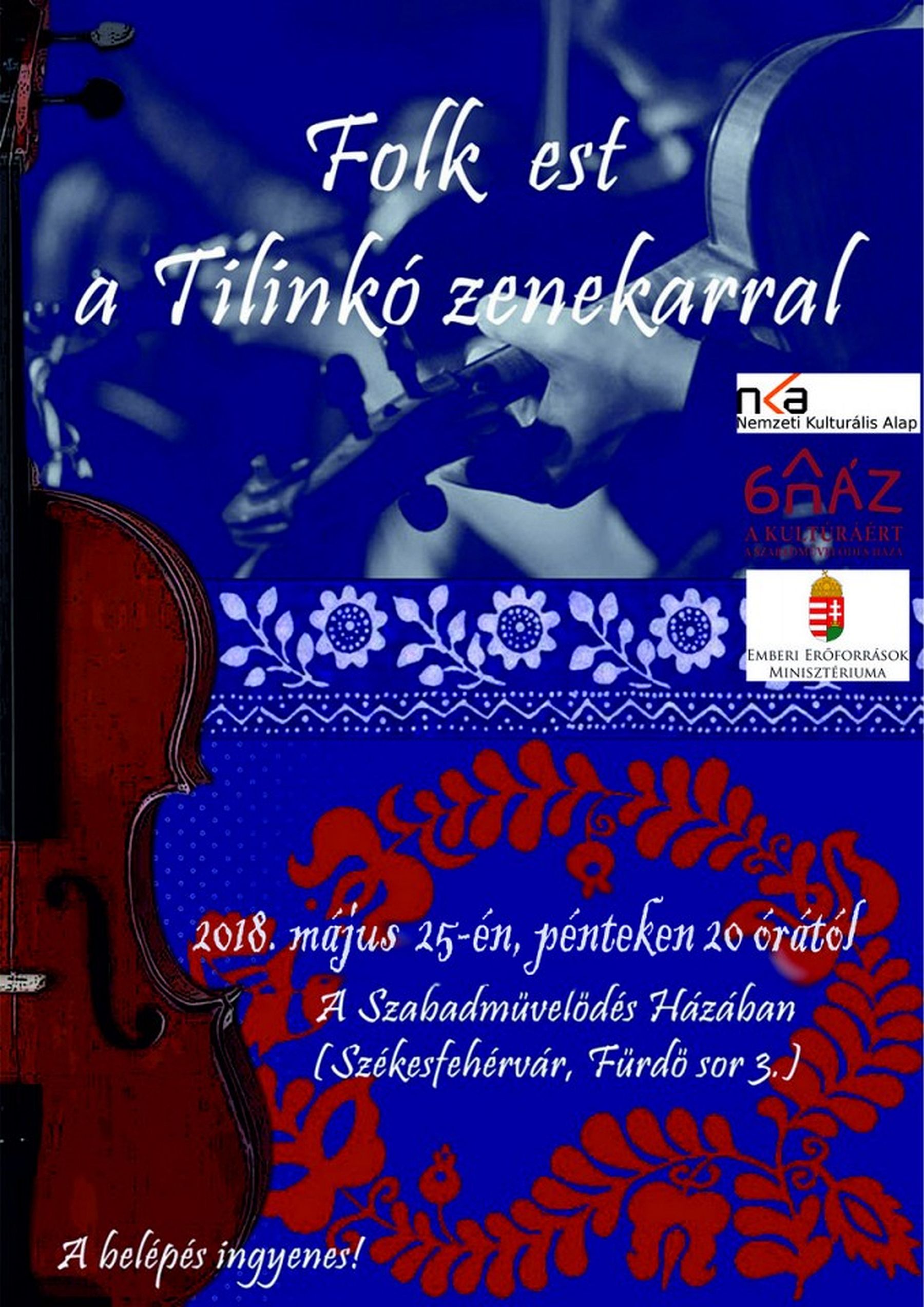 A Tilinkó zenekar muzsikál A Szabadművelődés Háza pénteki Folk estjén