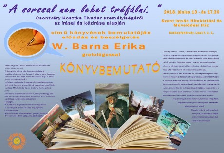 A sorssal nem lehet tréfálni - W. Barna Erika, grafológus kötetének bemutatója szerdán