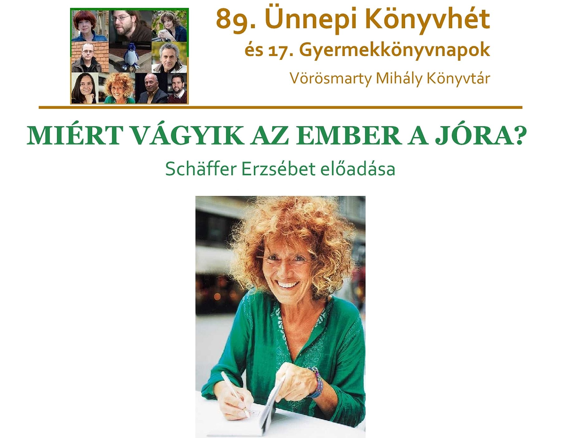 Miért vágyik az ember a jóra? - Schäffer Erzsébet előadása az Olvasóteremben