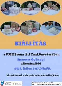 Spanner Gyöngyi alkotásaiból nyílik kiállítás kedden a Széna téri Tagkönyvtárban