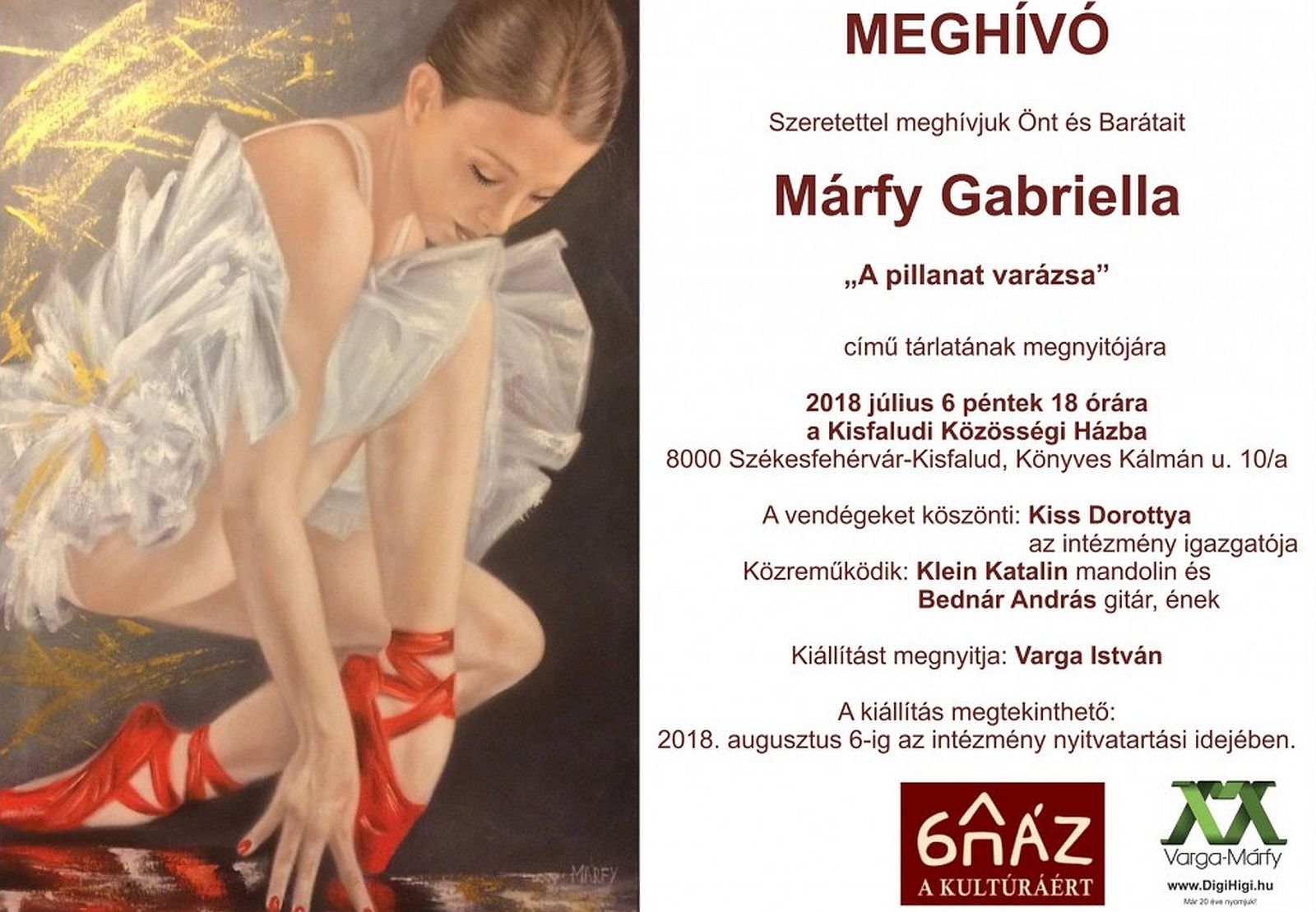 A pillanat varázsa - Márfy Gabriella kiállításának megnyitója a Kisfaludon