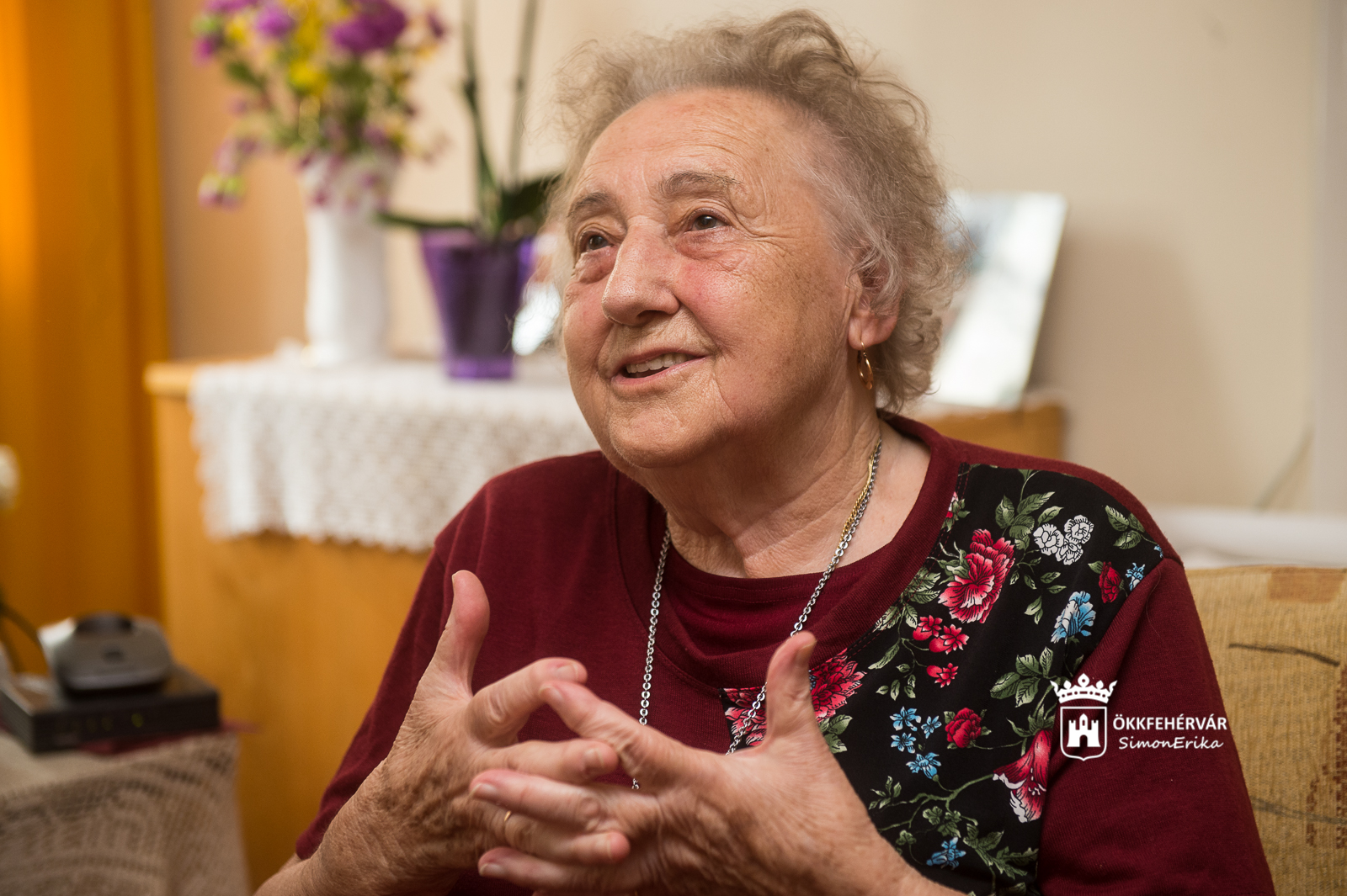 A 90 esztendős Rozsics Lajosné, Marika nénit köszöntötték