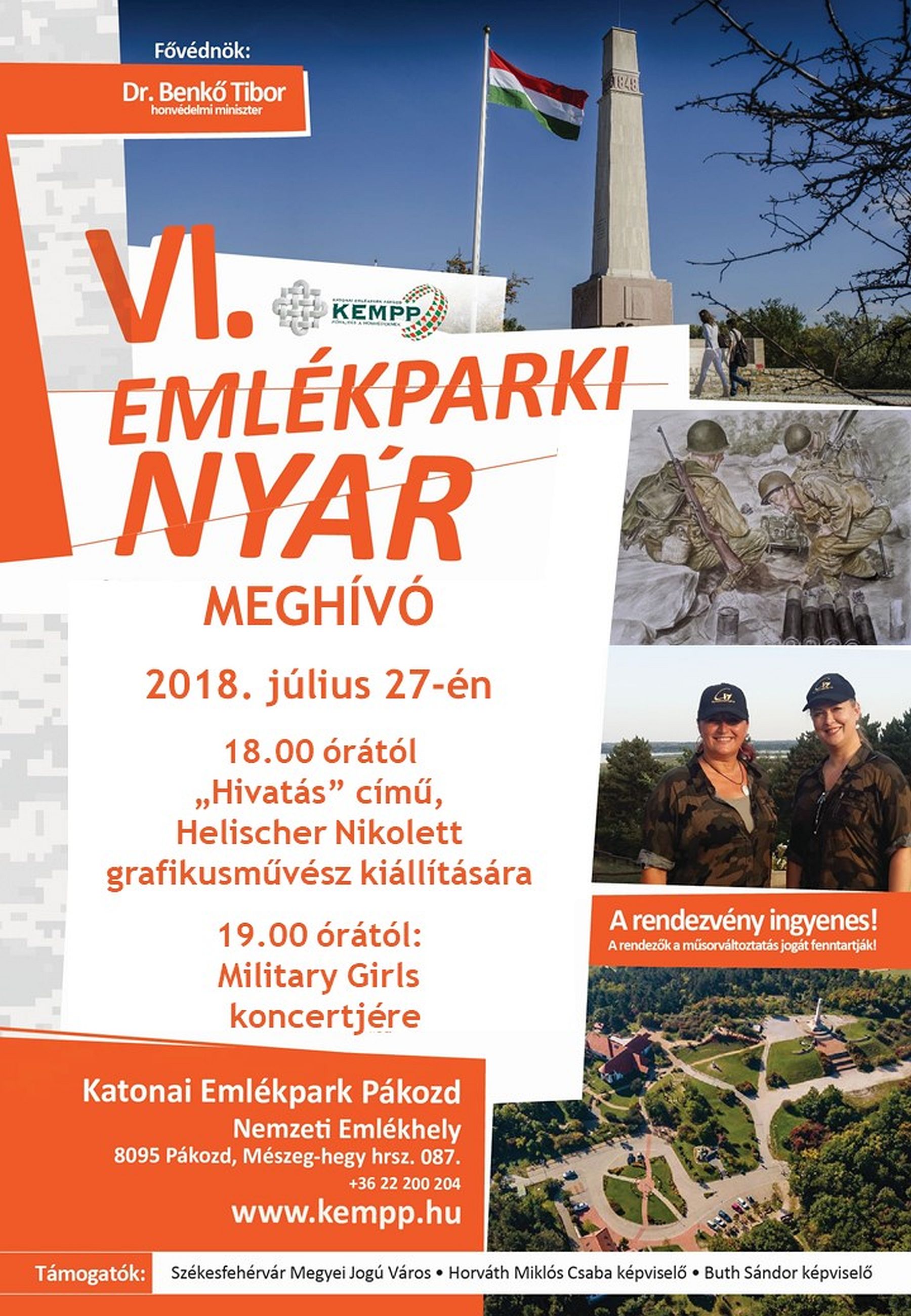 Helischer Nikolett tárlata és a Military Girls koncertje az Emlékparki nyár műsorán