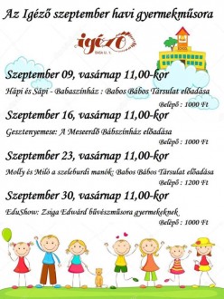 Hápival és Sápival indulnak szeptemberi vasárnap délelőttök az Igézőben