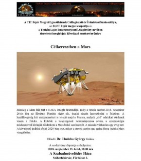 Célkeresztben a Mars - Dr. Hudoba György, fizikus előadása kedden
