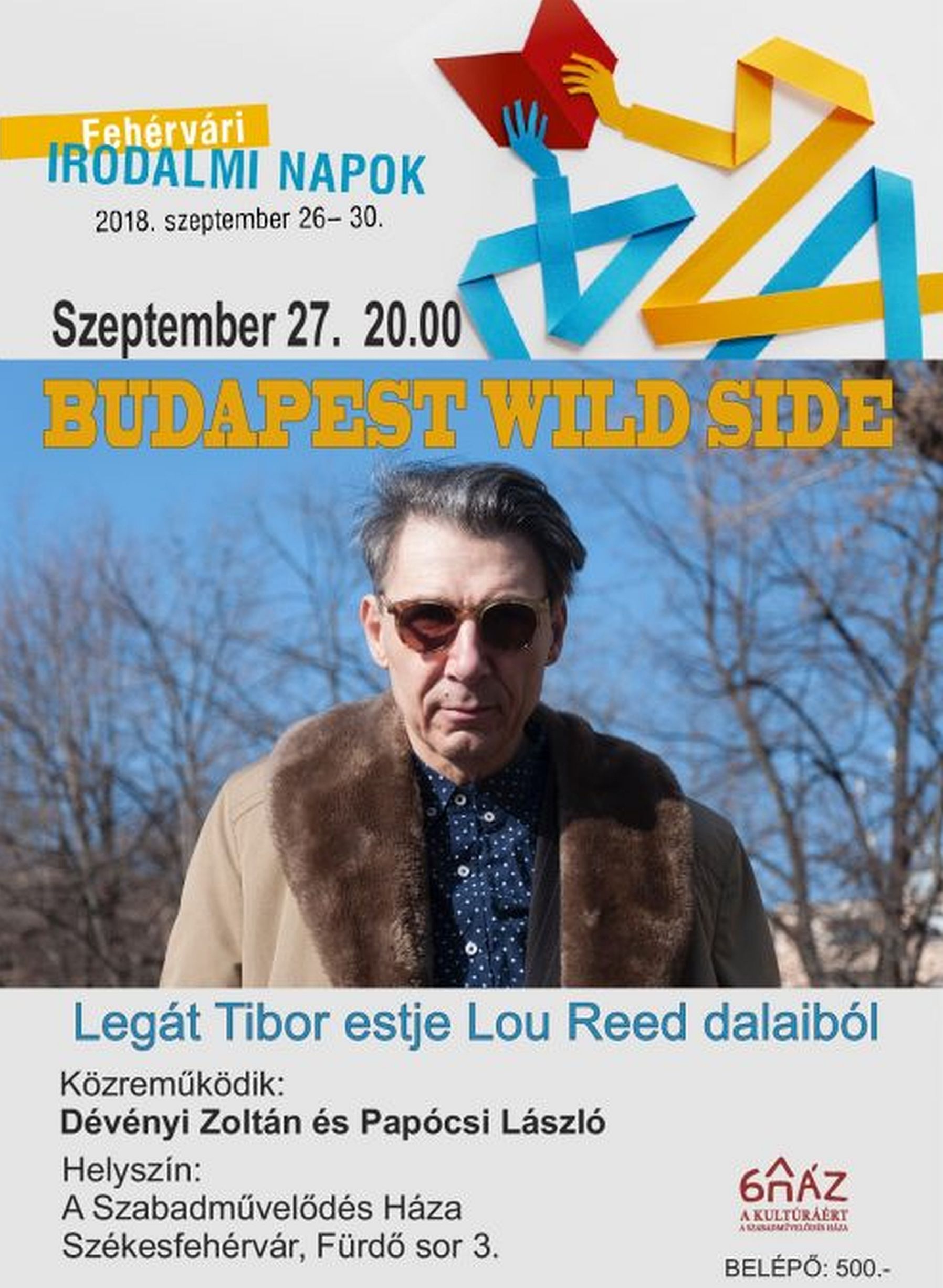 Legát Tibor estje Lou Reed dalaiból A Szabadművelődés Házában