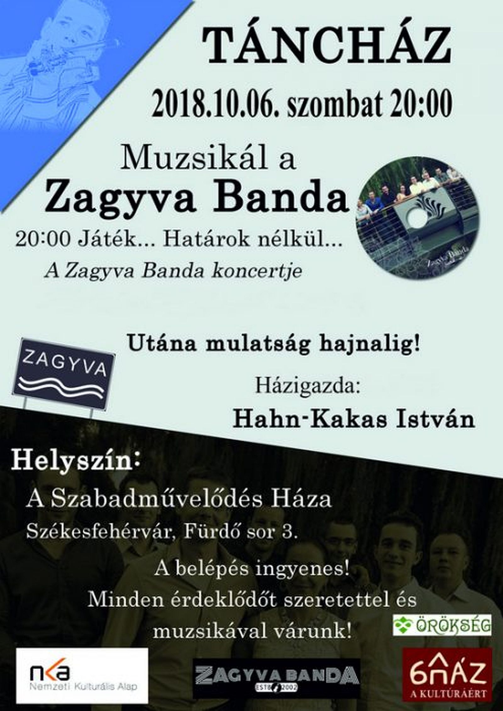 Táncház lesz a Zagyva Bandával A Szabadművelődés Házában