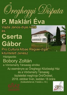 P. Maklári Éva és Cserta Gábor lesznek az Öreghegyi Disputa vendégei kedden