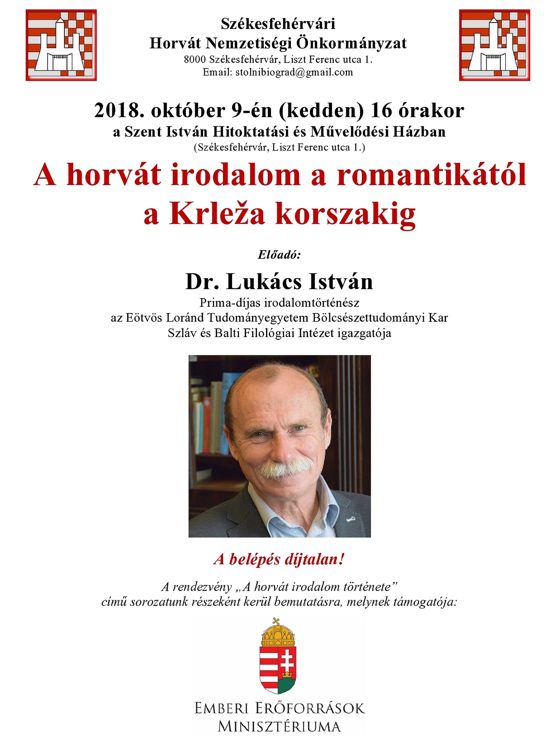 A horvát irodalom a romantikától a Krleža korszakig - Dr. Lukács István előadása