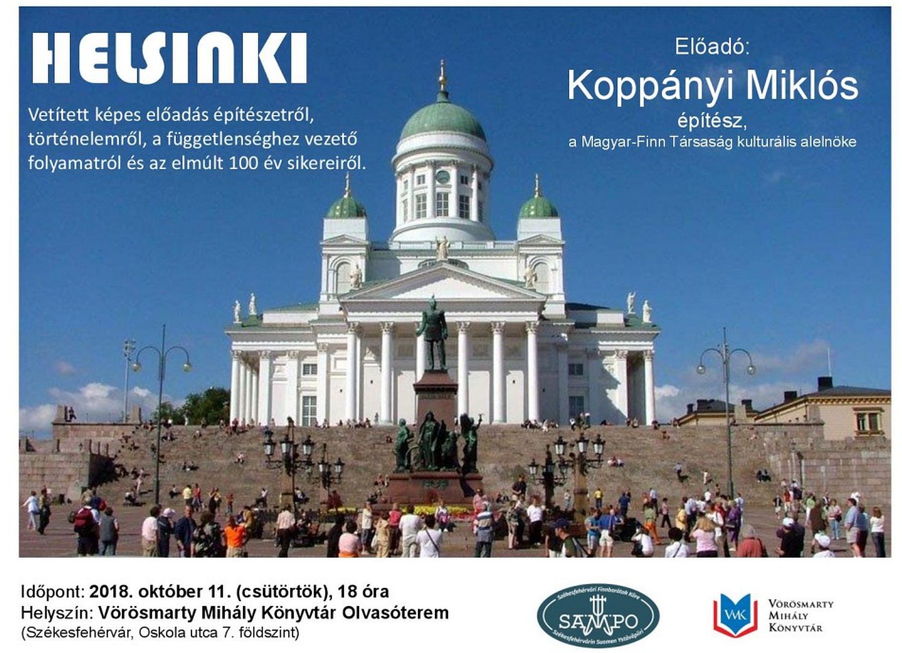 Helsinki - Koppányi Miklós, építész előadása a Vörösmarty Könyvtár Olvasótermében