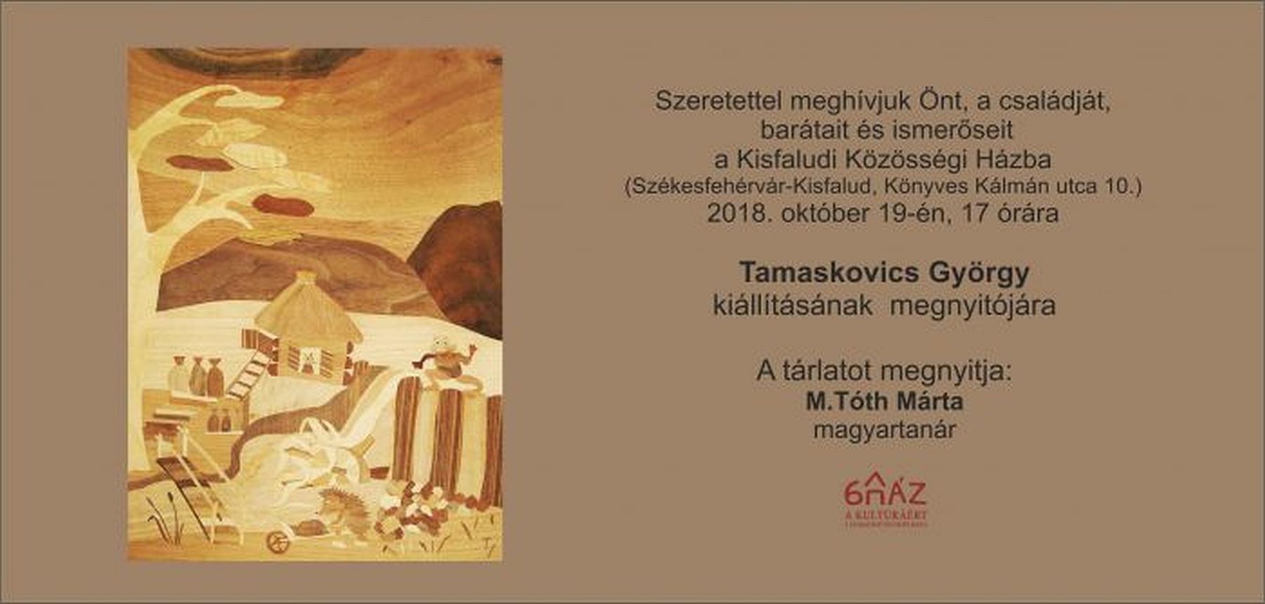 Tamaskovics György, faintarzia-művész kiállítása nyílik Kisfaludon