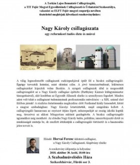 Nagy Károly csillagászata - Horvai Ferenc űrkutató-csillagász előadása kedden