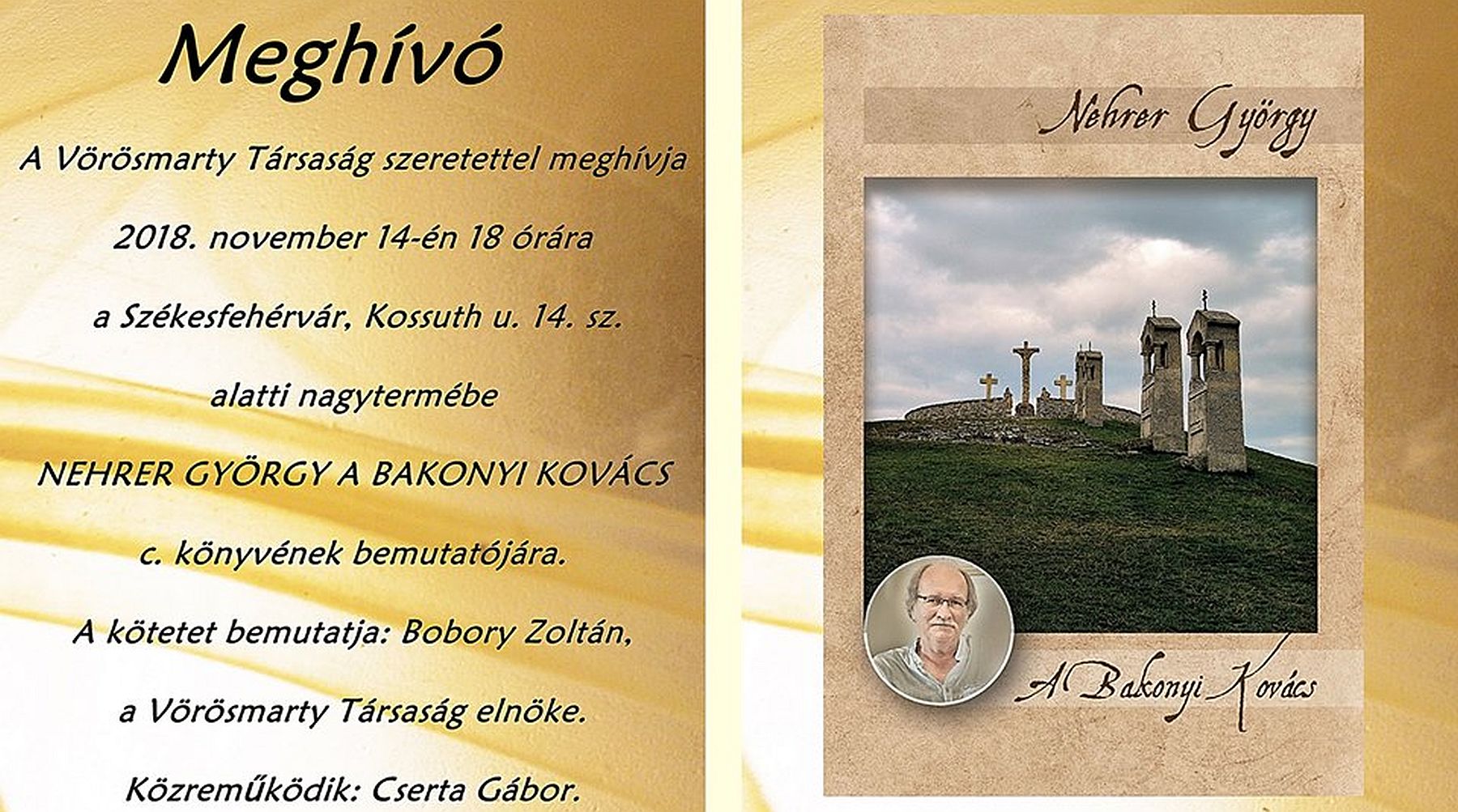 Nehrer György: A Bakonyi Kovács című kötetét mutatják be a Vörösmarty teremben