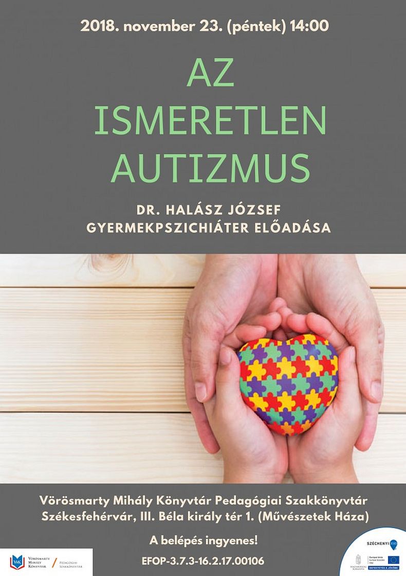 Az ismeretlen autizmusról lesz szó november 23-án a Vörösmarty könyvtárban