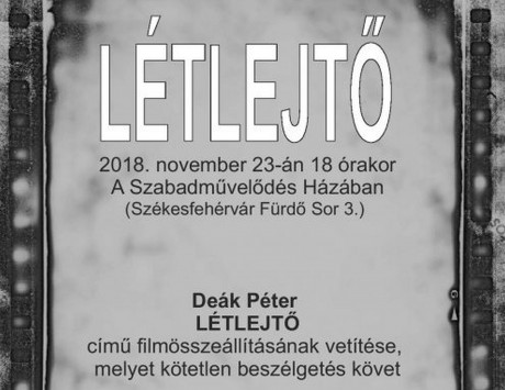 Létlejtő - Deák Péter filmösszeállítását vetítik A Szabadművelődés Házában