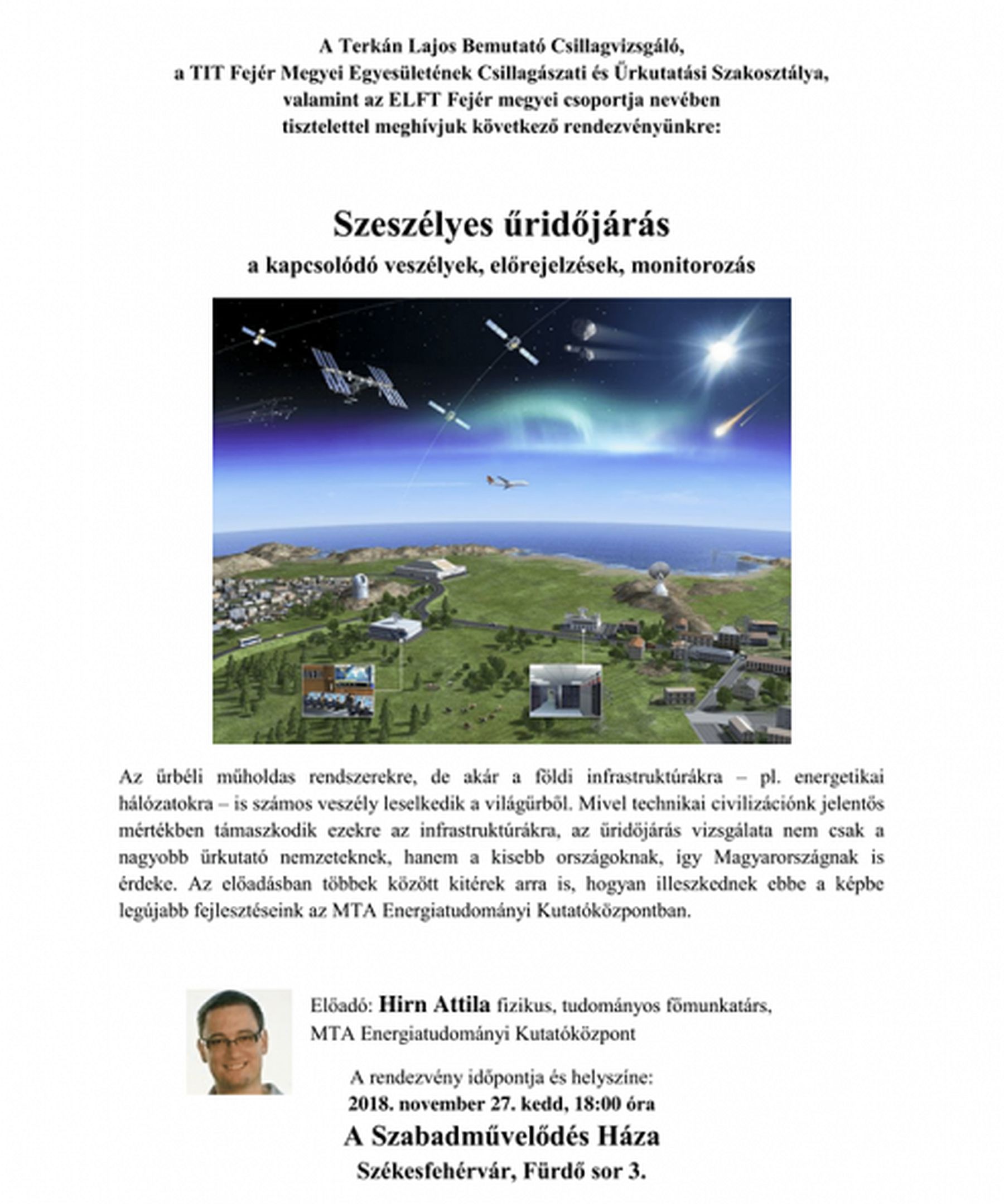 Szeszélyes űridőjárás - csillagászati előadás lesz A Szabadművelődés Házában
