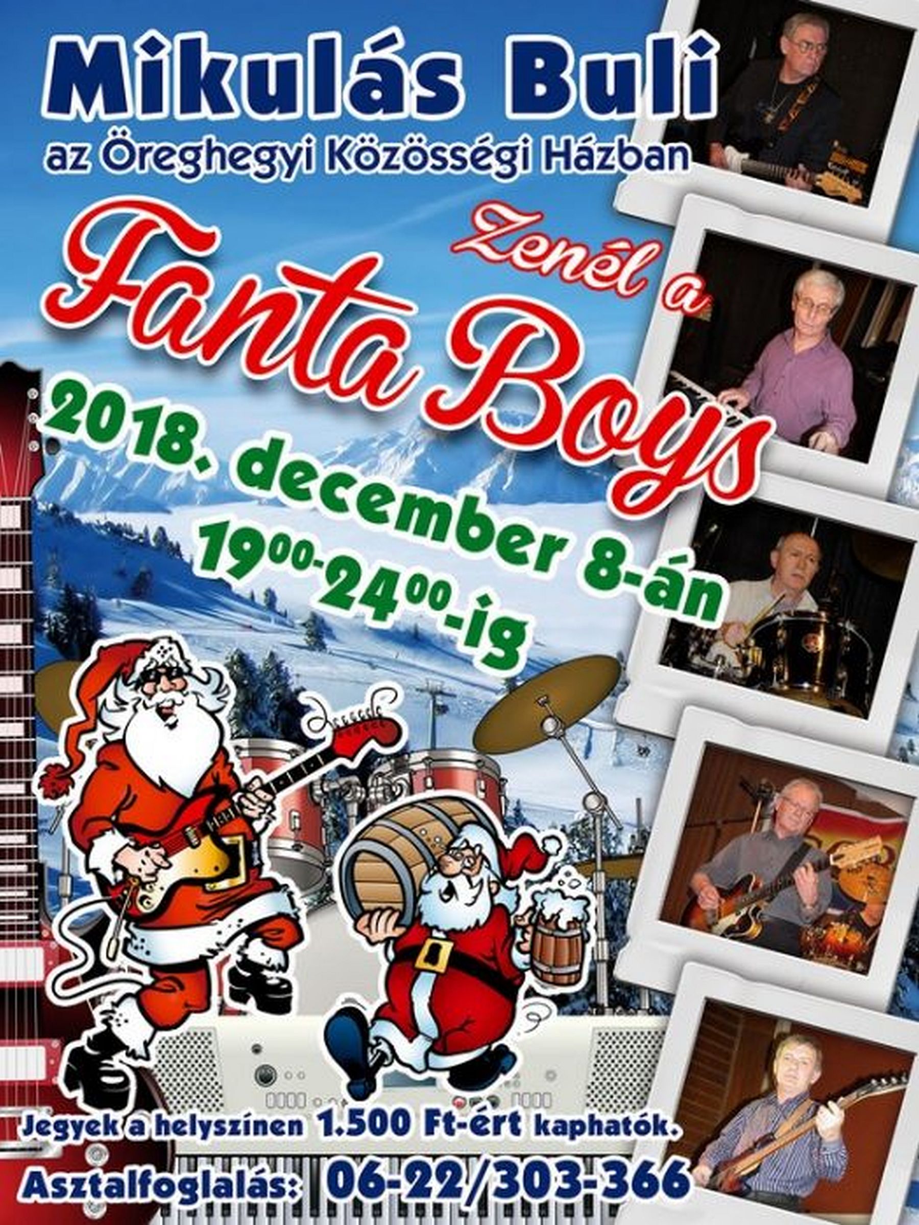 Mikulás buli lesz a Fanta Boys zenekarral az Öreghegyi Közösségi Házban