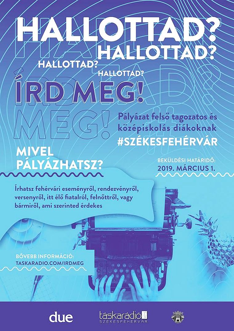 Március 1-ig várja a diákújságírók pályázatait a Táska Rádió