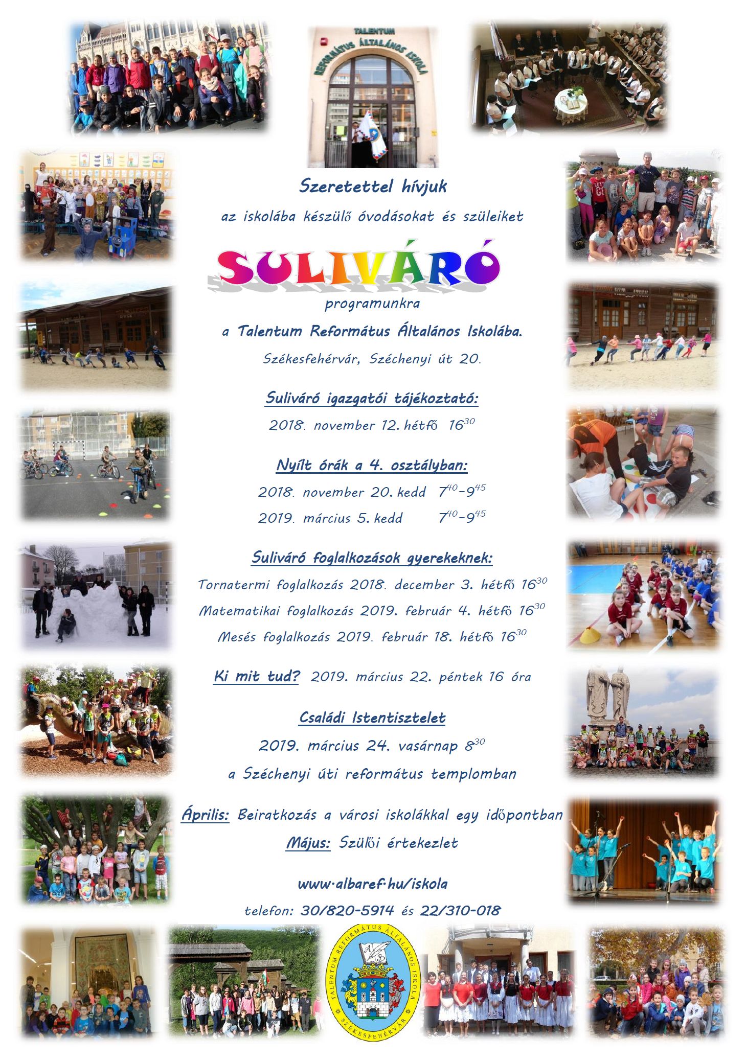 Suliváró programok a Talentum Református Általános Iskolában