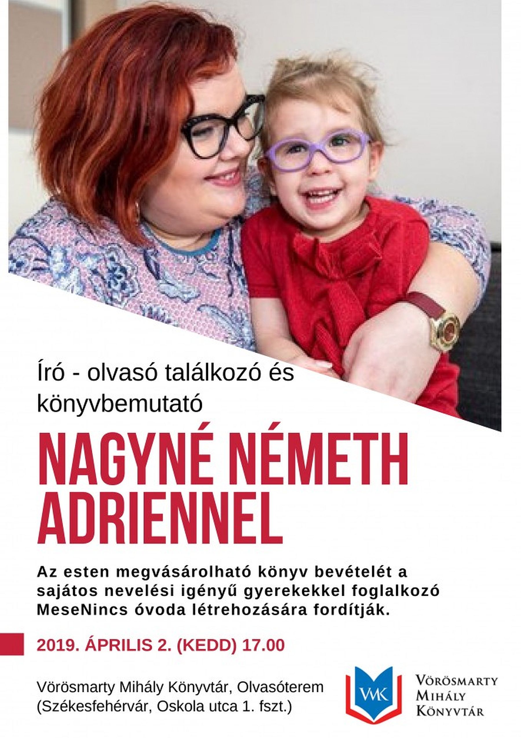 Író-olvasó találkozó és könyvbemutató az Olvasóteremben Nagyné Németh Adriennel