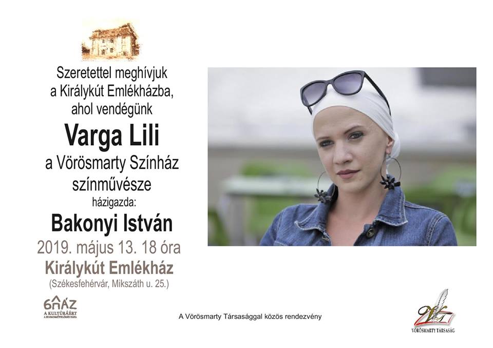 Varga Lili színművész lesz a vendég a Királykút Emlékházban
