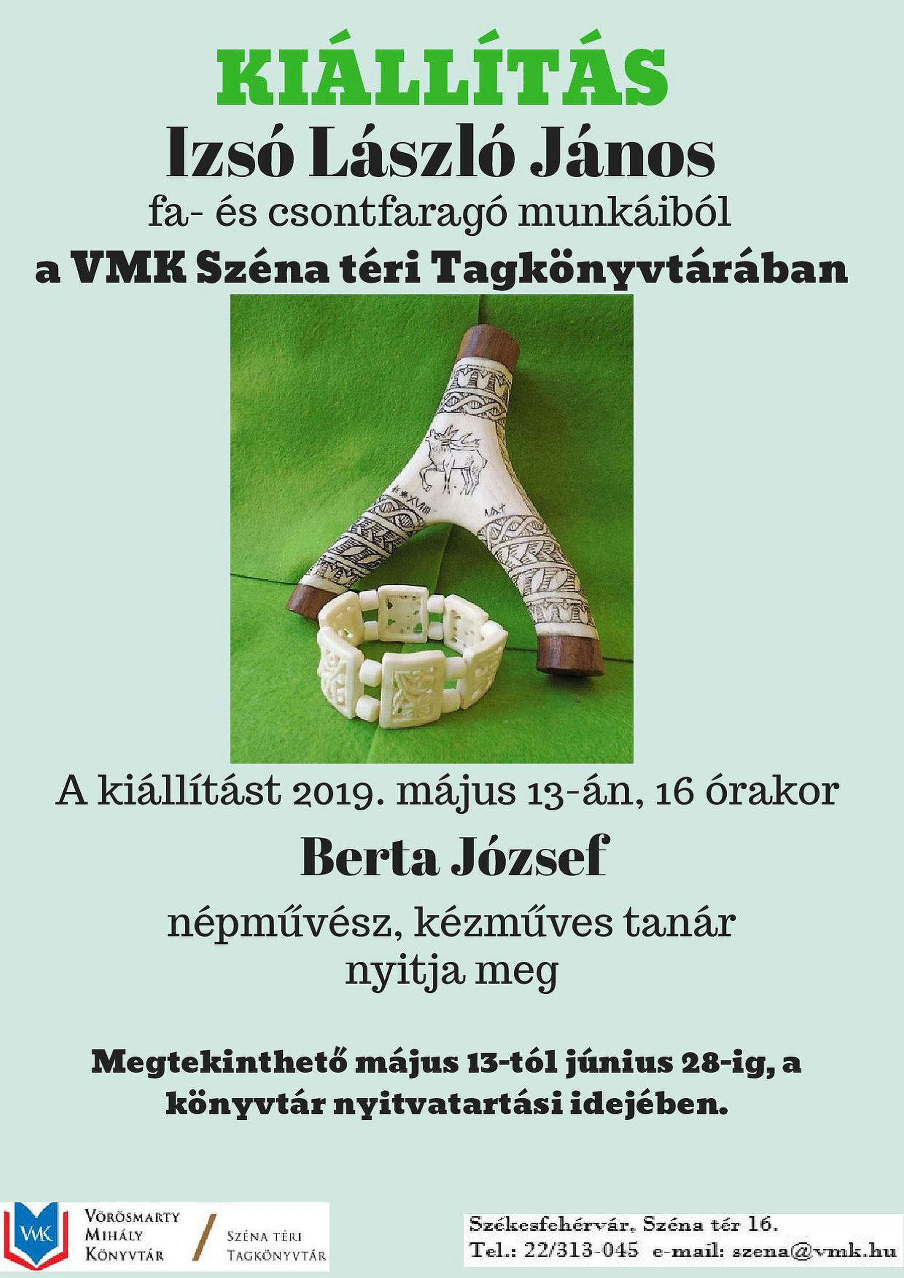 Izsó László János, fa- és csontfaragó tárlata nyílik hétfőn a Széna téri Tagkönyvtárban