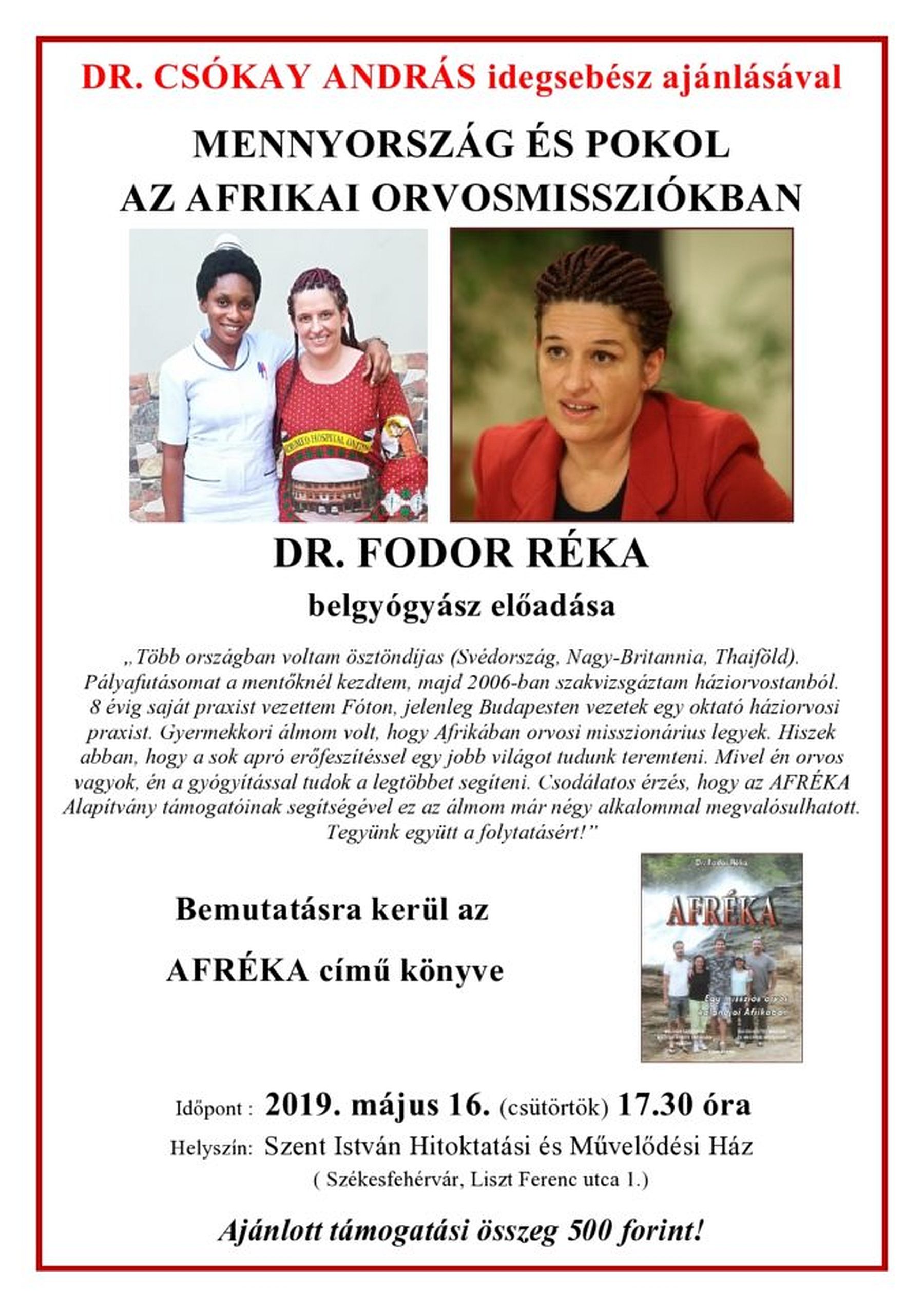 Menny és pokol az afrikai orvosmisszióban - dr. Fodor Réka, belgyógyász előadása