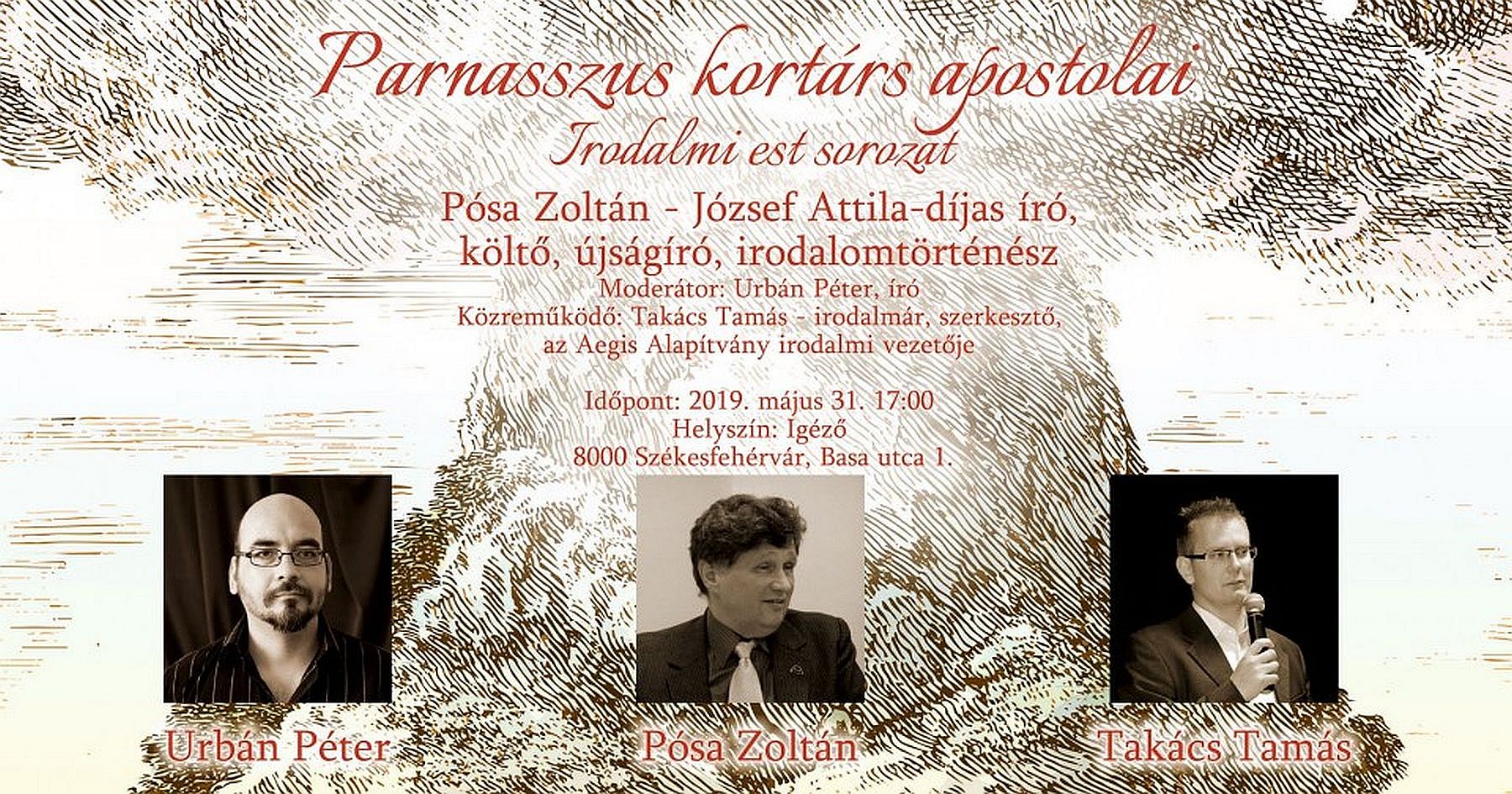 Pósa Zoltán lesz a „Parnasszus kortárs apostolai” irodalmi estek vendége